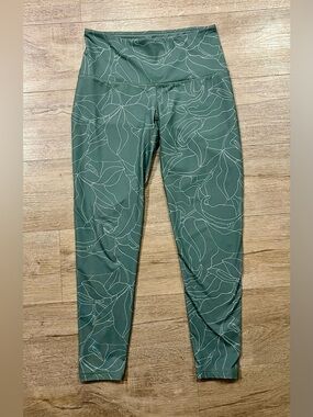 prAna Green Leaf-Print Leggings Size Medium